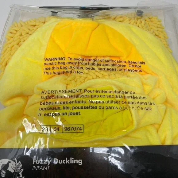 Spirit Halloween Baby Fuzzy Duckling Belly Costume Size 6-12 Months - Picture 7 of 8